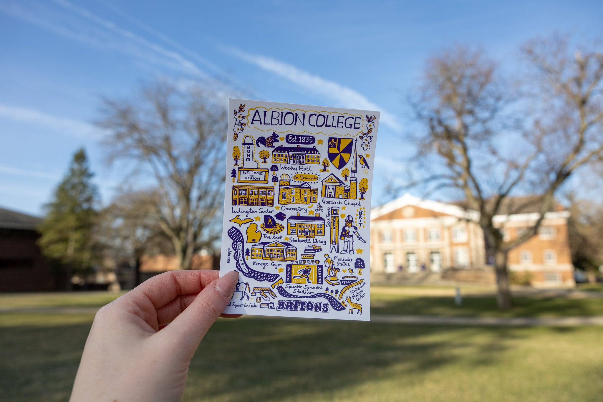Albion College Postcard by Julia Gash