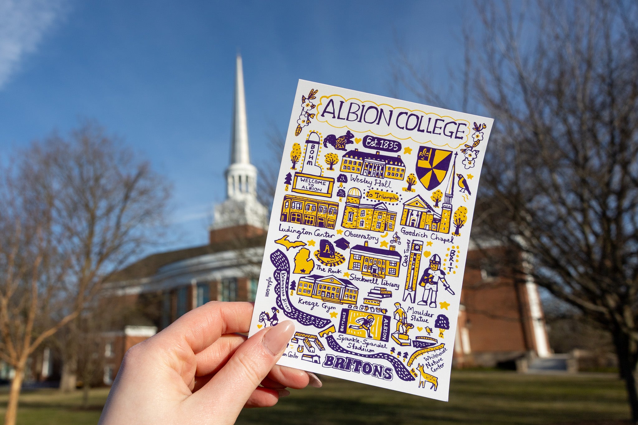 Albion College Postcard by Julia Gash