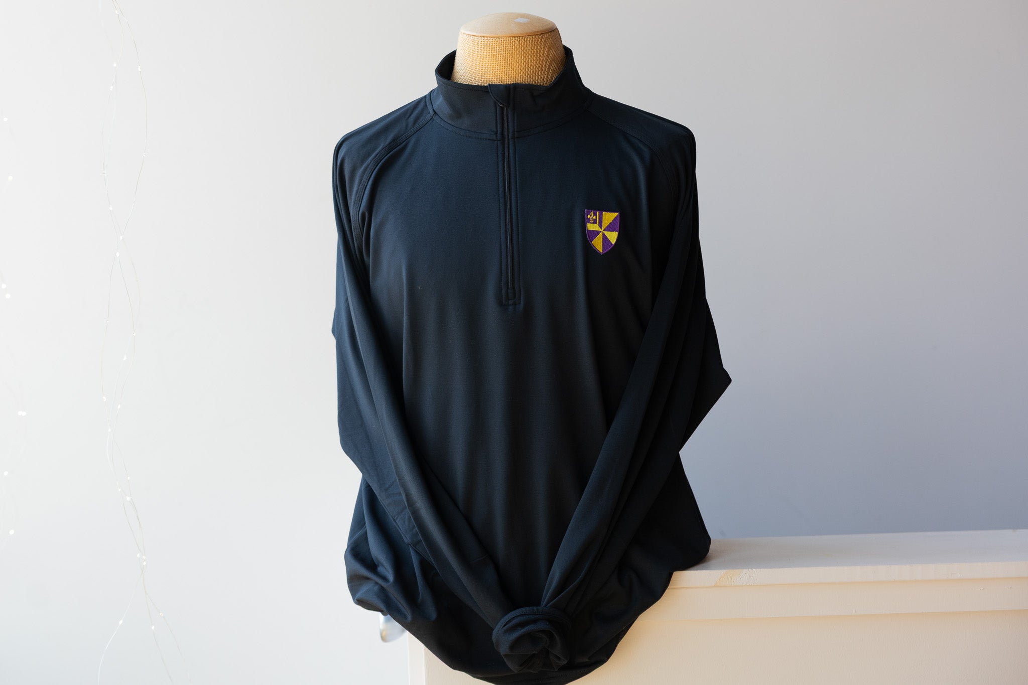 Black Albion College Shield 1/4-Zip Pullover