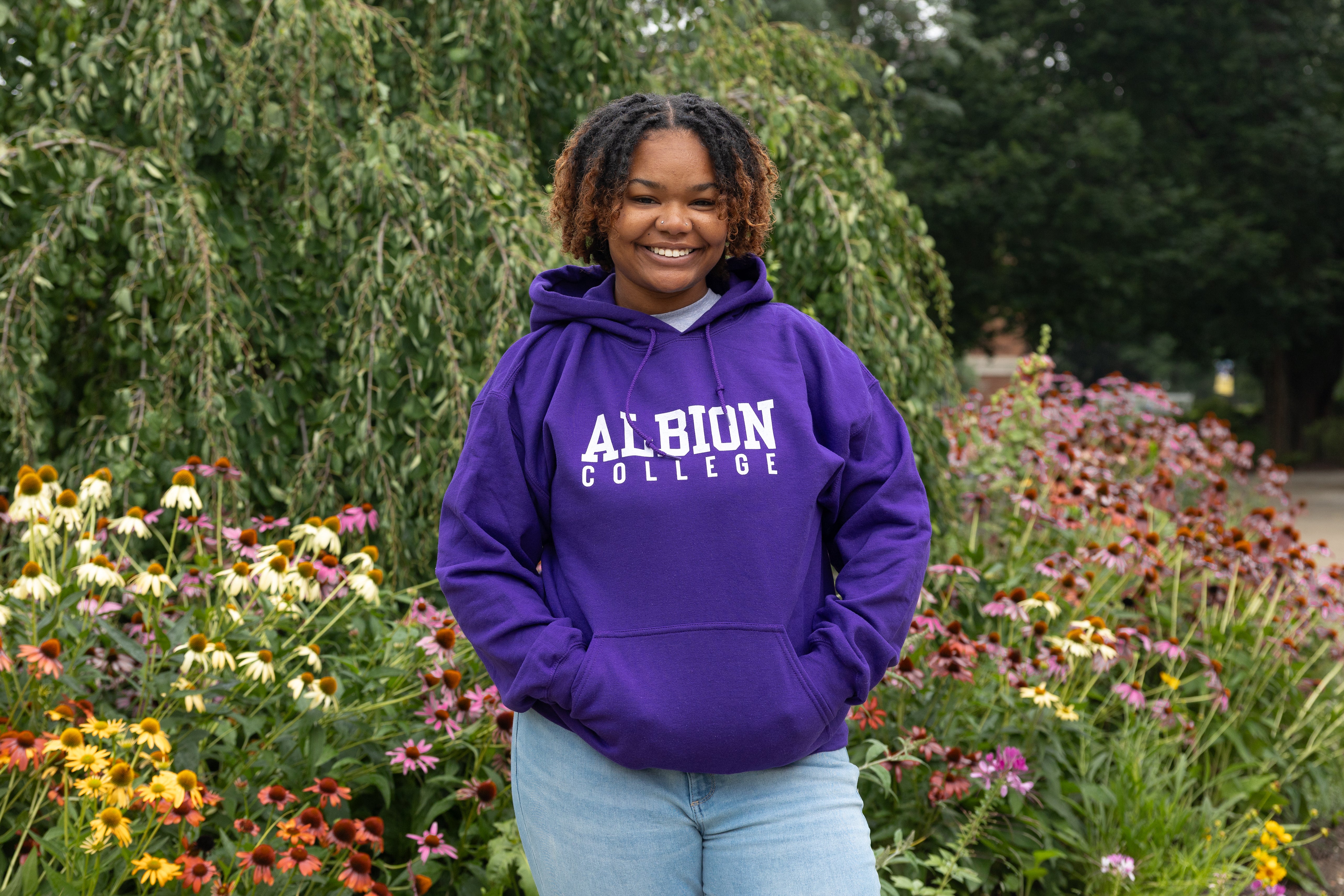 Purple Albion College Hoodie