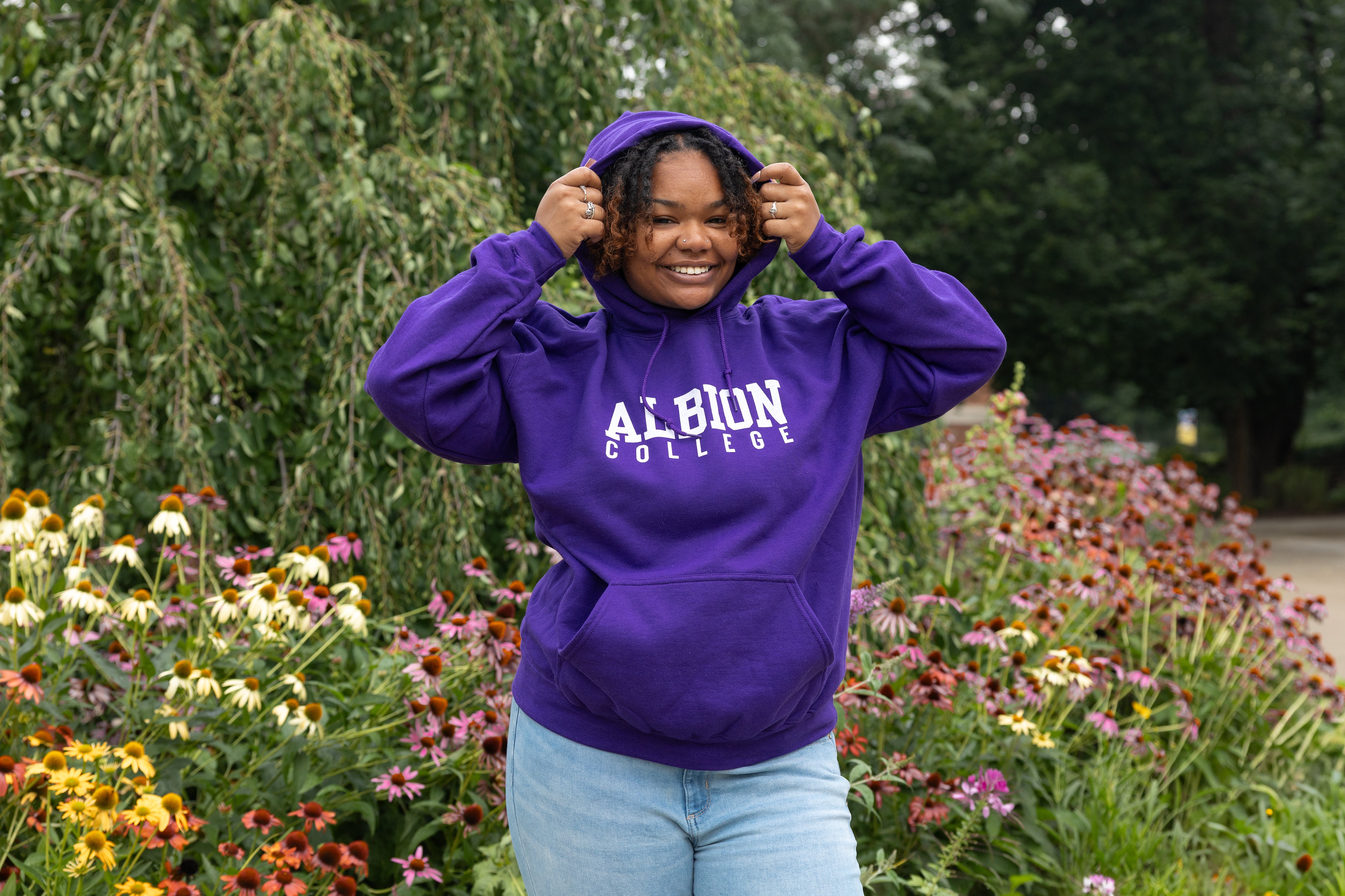Purple Albion College Hoodie