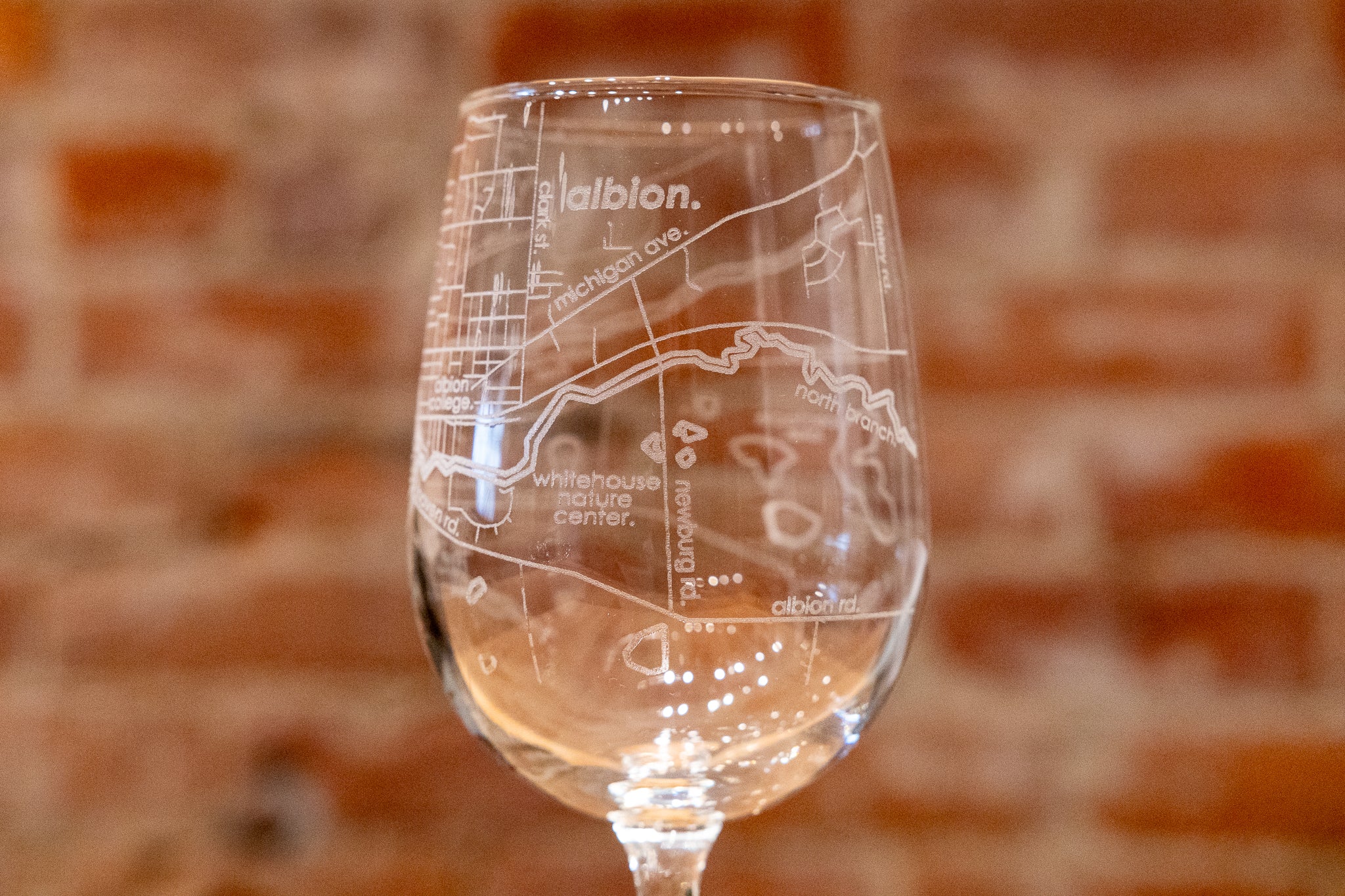 Albion Map Stemmed Wine Glass