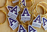 Albion College 'A' Enamel Keychain