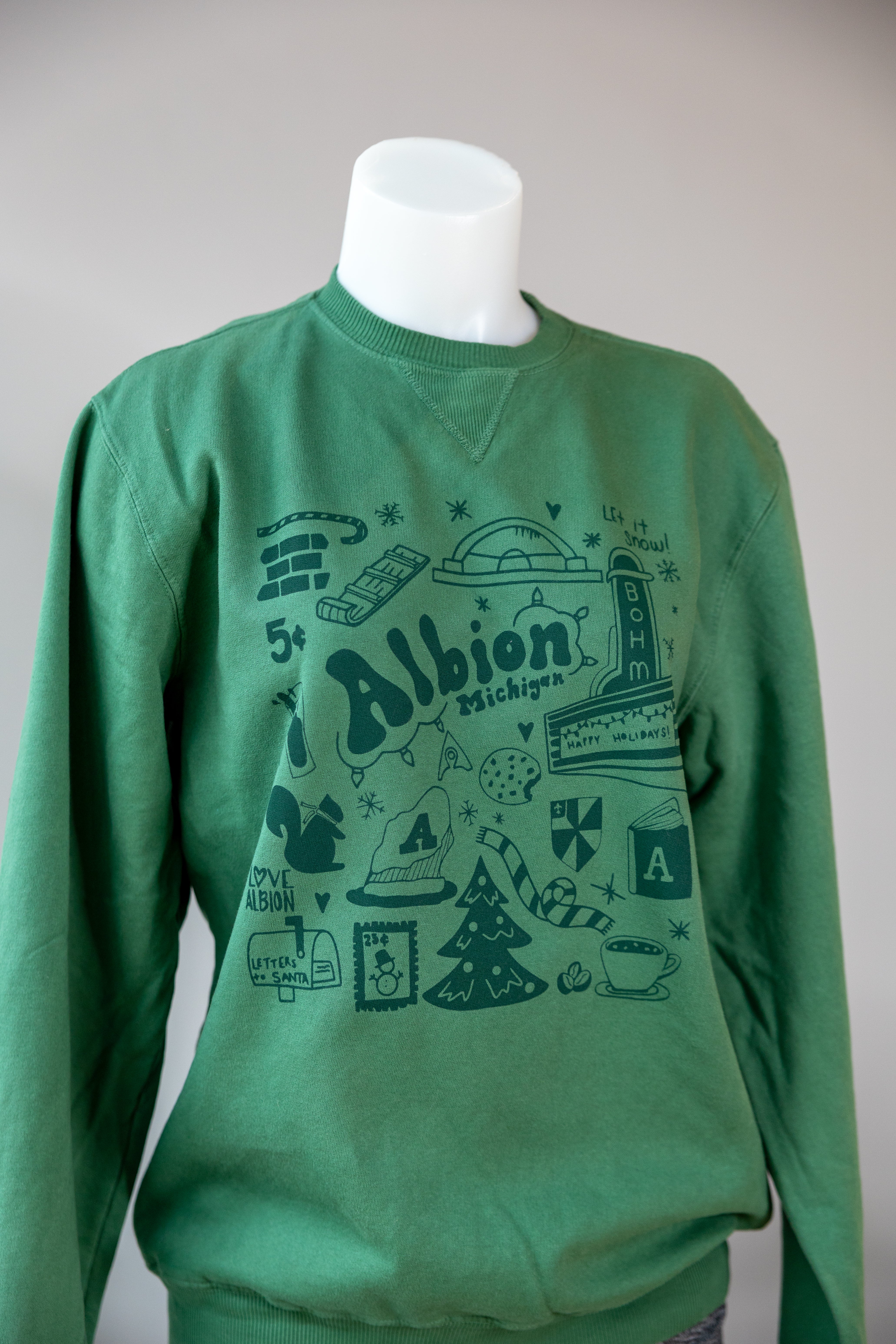 Holiday Albion, Michigan Doodle Crewneck