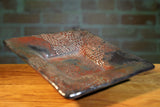 Brown and Black Glaze Square Serving Plate by Nobel Schuler