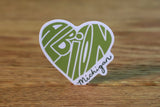 Green Albion Heart Sticker