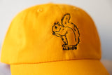 Black Squirrel Embroidered Yellow Dad Hat