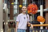 Albion College Purple Patchwork Cropped Tee