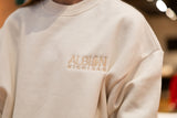 Embroidered Albion Cream Crewneck
