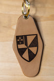 Albion College Leather Keychain