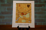 Albion College MI Watercolor Map Print