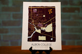 Albion College MI Watercolor Map Print