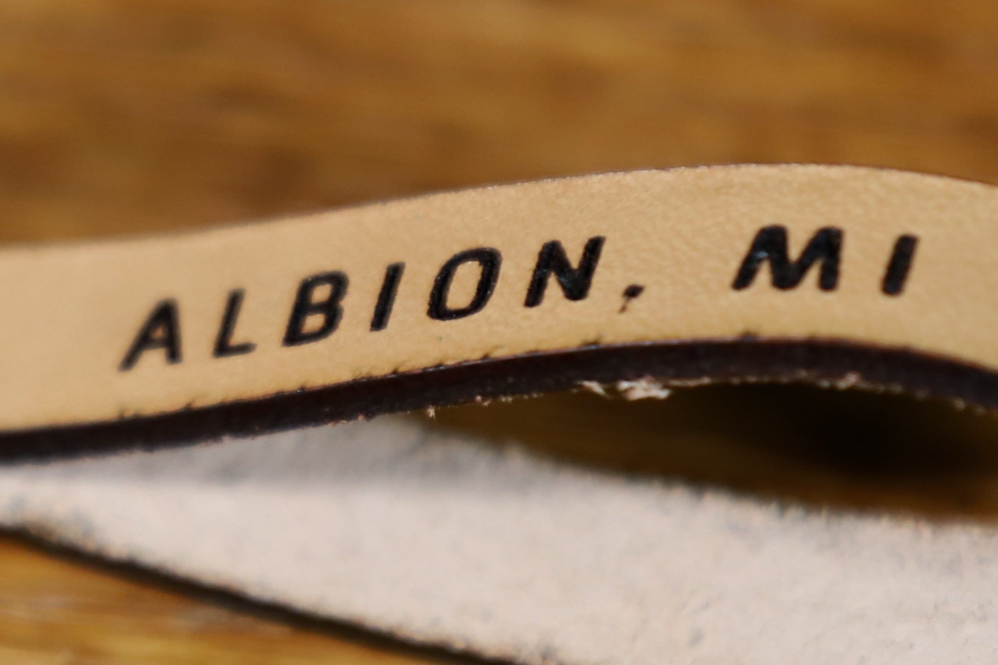 Albion, MI Leather Loop Keychain