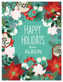 Floral Holiday - Happy Holidays from Albion - Boxed Christmas Cards