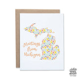 Greetings from Michigan Spring Floral Card